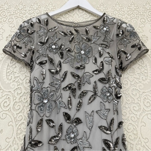 Adrianna Papell Women's Floral Beaded Godet Gown - Picture 3 of 16